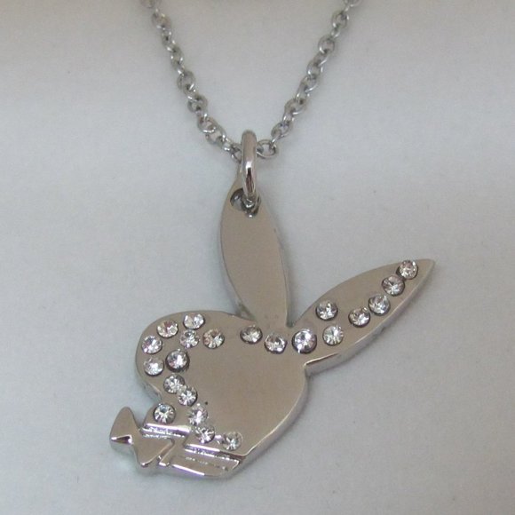 Playboy Necklace Bunny Pendant Swarovski Crystals NWT Authentic RARE Licensed xo - Picture 6 of 9